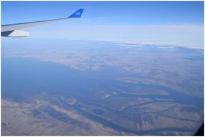 Photo aérienne qui a été prise lors du 5 à 7 au-dessus des terres et du fleuve Saint-Laurent.